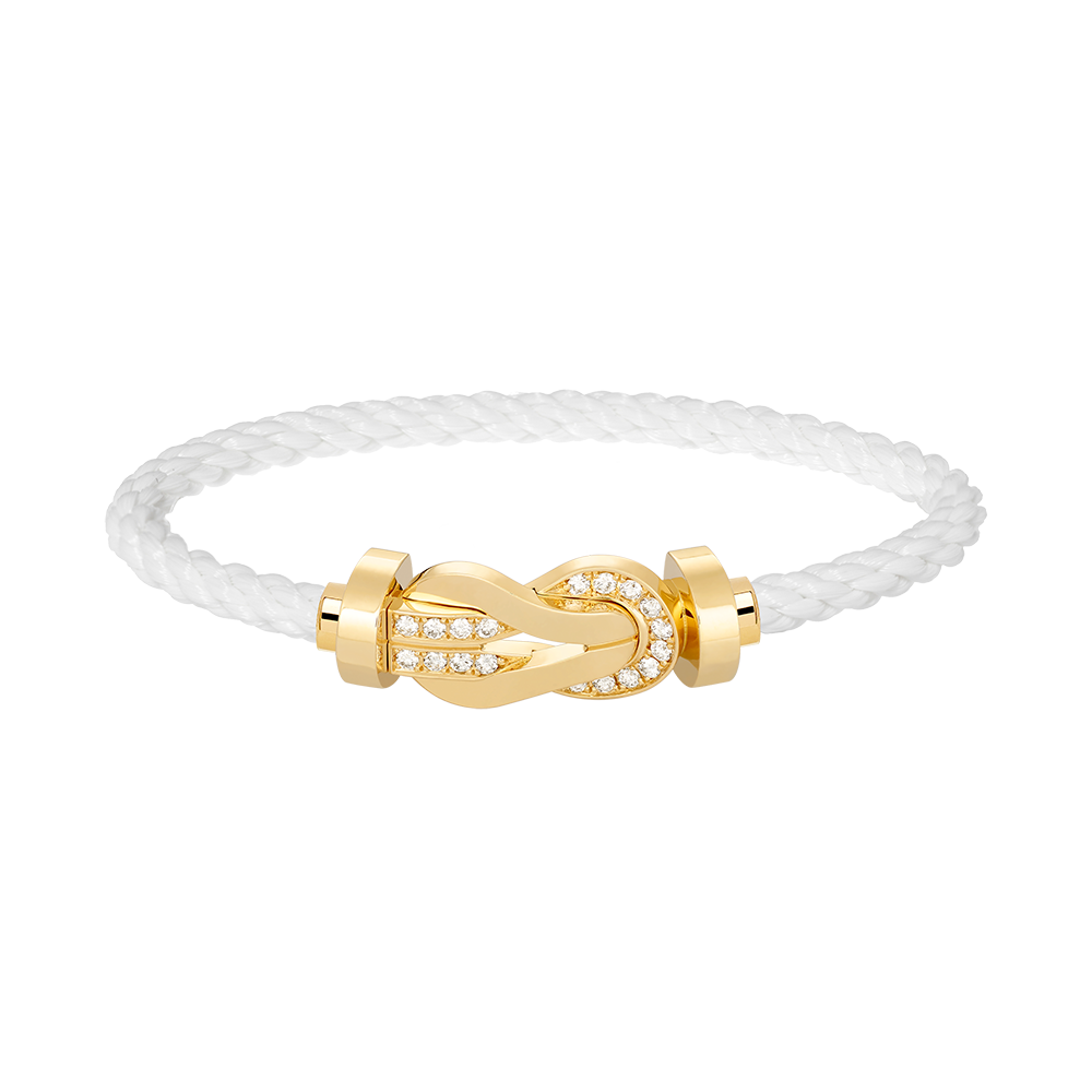 [Eternal Jewelry]CHANCE LARGE 8 FIGURE BUCKLE HALF DIAMOND BRACELET GOLD