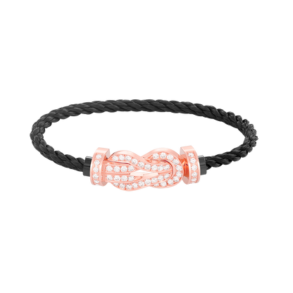 [Eternal Jewelry]CHANCE LARGE 8 FIGURE BUCKLE FULL DIAMOND BRACELET ROSE GOLD