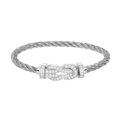 [Eternal Jewelry]CHANCE LARGE 8 FIGURE BUCKLE FULL DIAMOND BRACELET SILVER