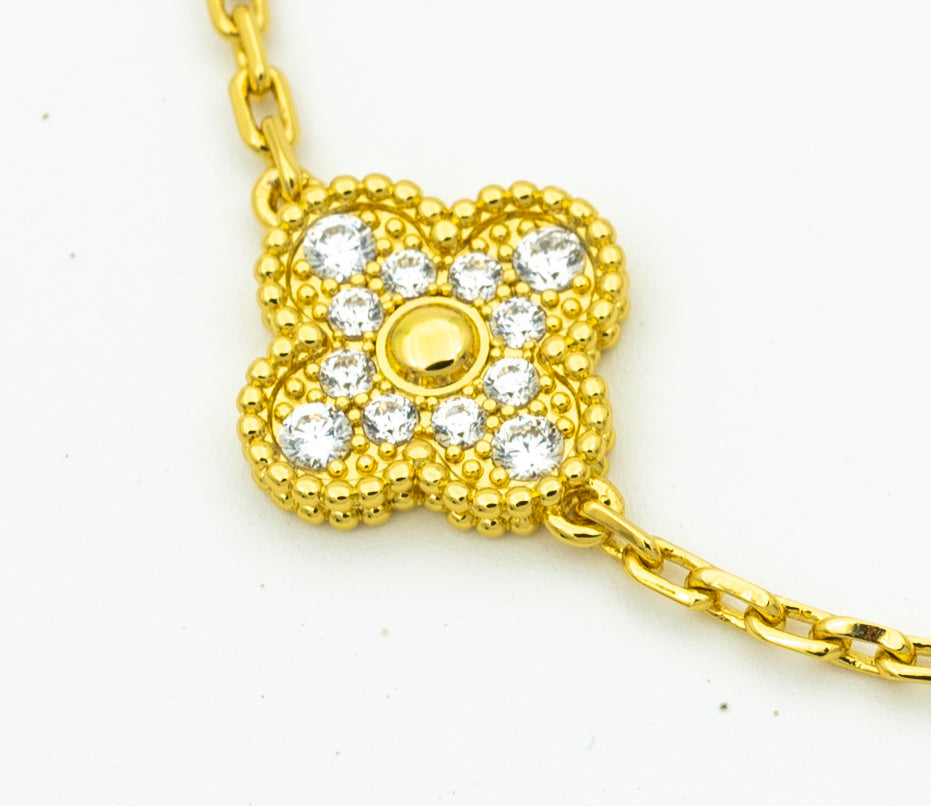 [Eternal Jewelry]CLOVER BRACELET 5 MOTIFS GOLD DIAMOND