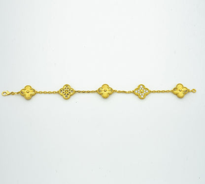 [Eternal Jewelry]CLOVER BRACELET 5 MOTIFS GOLD DIAMOND