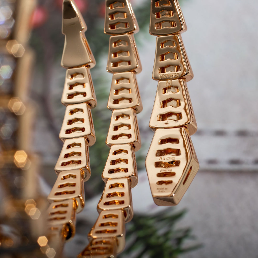 [Eternal Jewelry]SERPENTI BRACELET PINK GOLD DIAMOND DOUBLE ROW