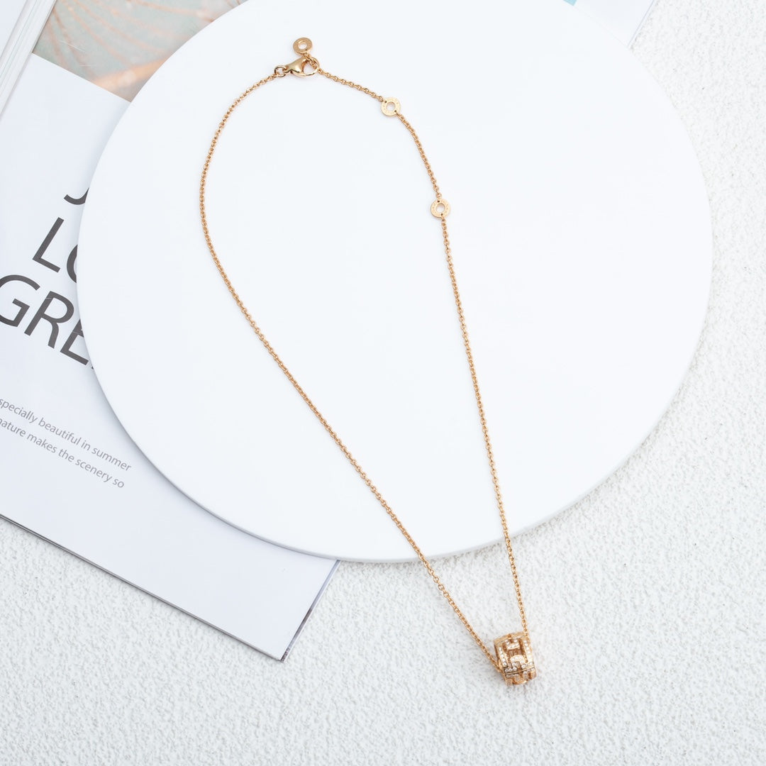 [Eternal Jewelry]PARENTESI NECKLACE PINK GOLD DIAMOND