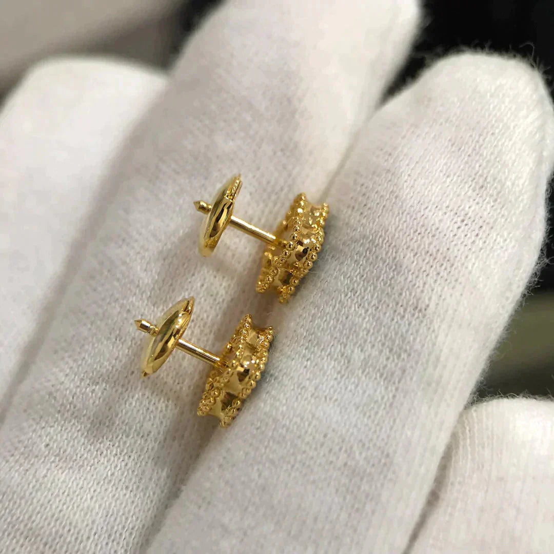 [Eternal Jewelry]CLOVER MINI 9.5MM MALACHITE  EARRINGS