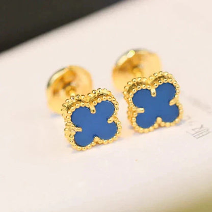[Eternal Jewelry]CLOVER MINI 9.5MM TURQUOISE EARRINGS