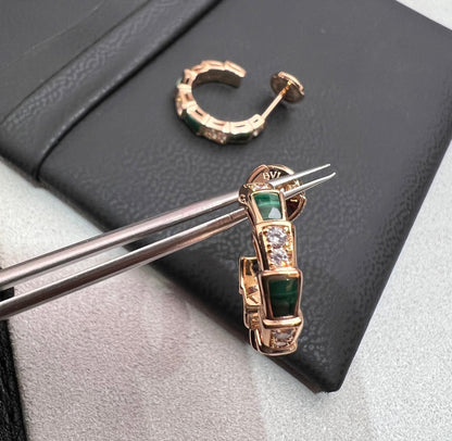 [Eternal Jewelry]SERPENTI MALACHITE PINK GOLD EARRINGS