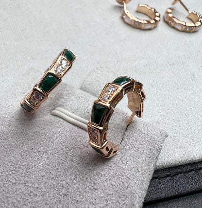 [Eternal Jewelry]SERPENTI MALACHITE PINK GOLD EARRINGS