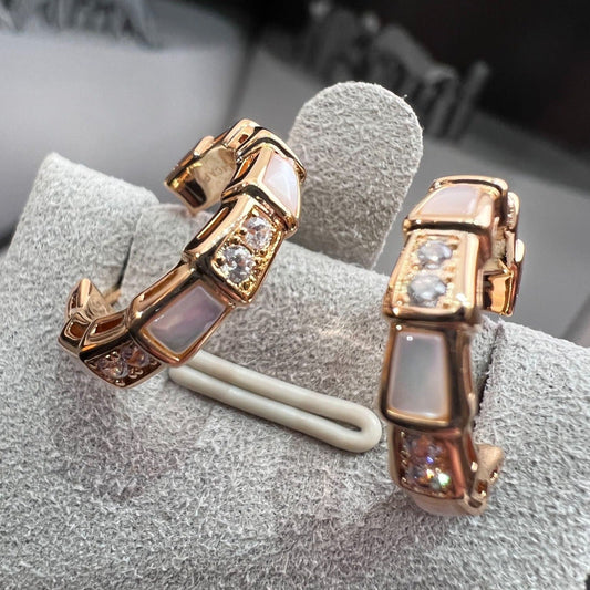 [Eternal Jewelry]SERPENTI MOP PINK GOLD EARRINGS
