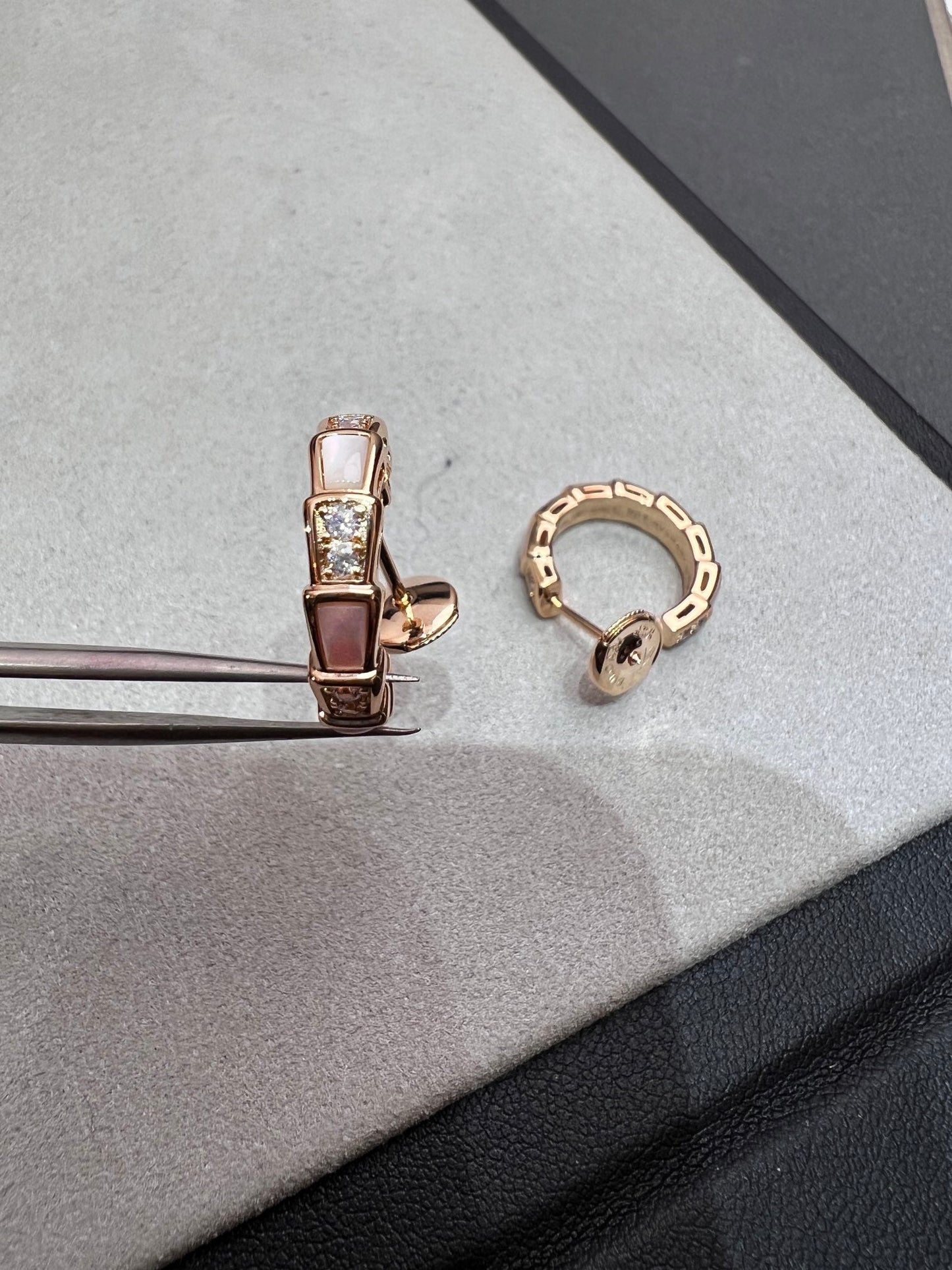 [Eternal Jewelry]SERPENTI MOP PINK GOLD EARRINGS