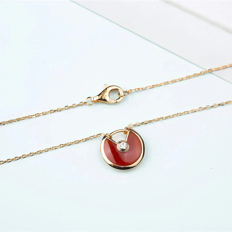 [Eternal Jewelry]AMULETTE GOLD CARNELIAN ONYX NECKLACE