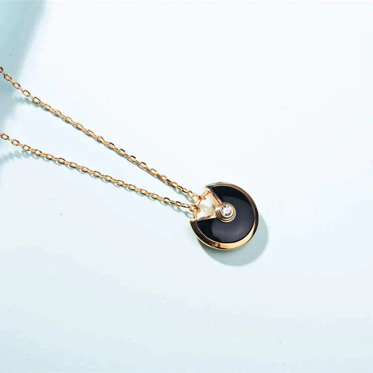 [Eternal Jewelry]AMULETTE GOLD CARNELIAN ONYX NECKLACE