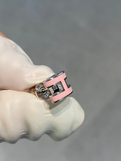 [Eternal Jewelry]MINI POP H SILVER EARRINGS PINK