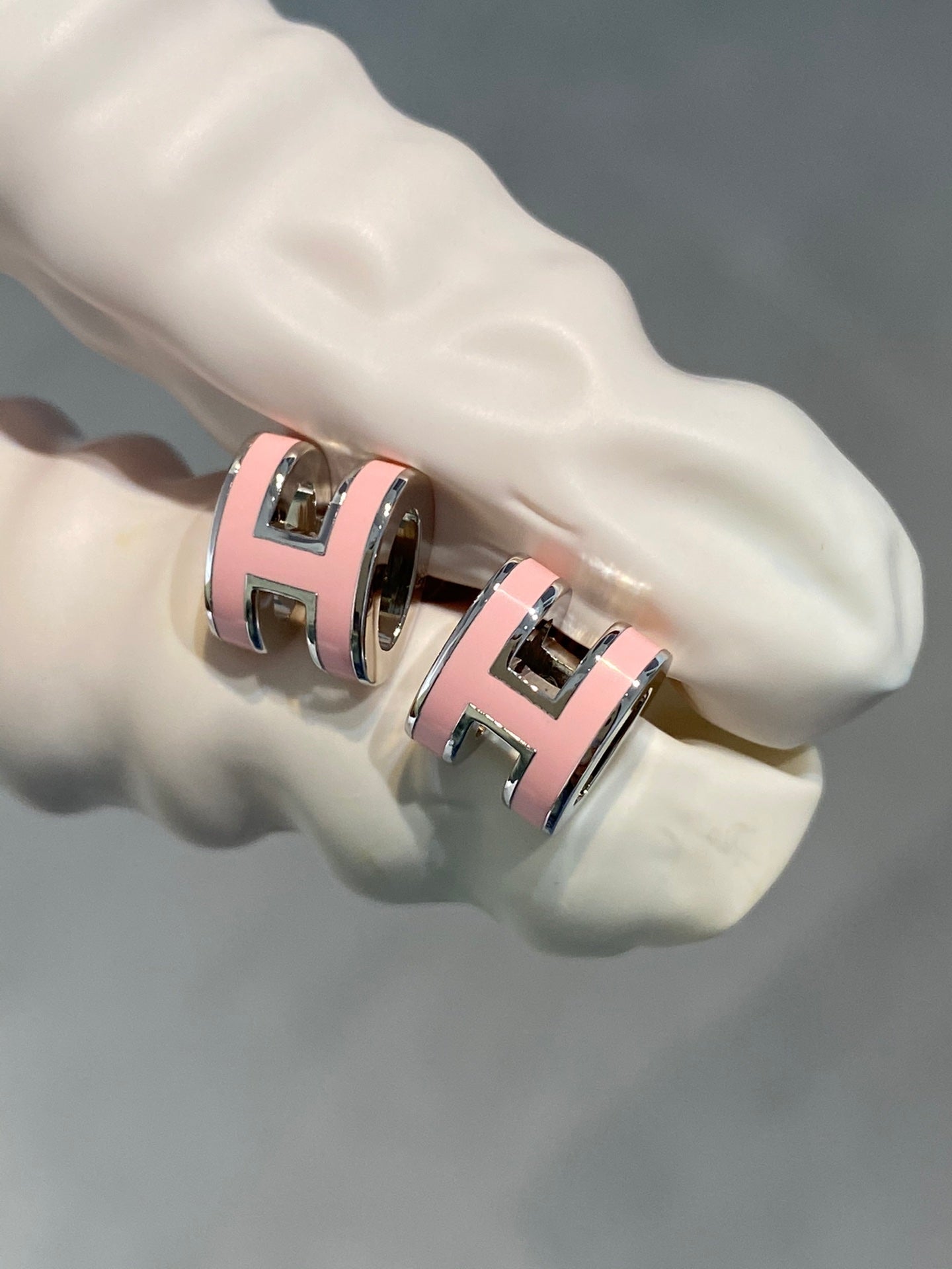 [Eternal Jewelry]MINI POP H SILVER EARRINGS PINK