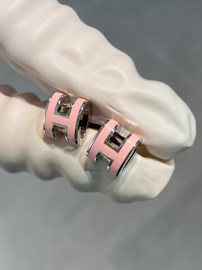 [Eternal Jewelry]MINI POP H SILVER EARRINGS PINK