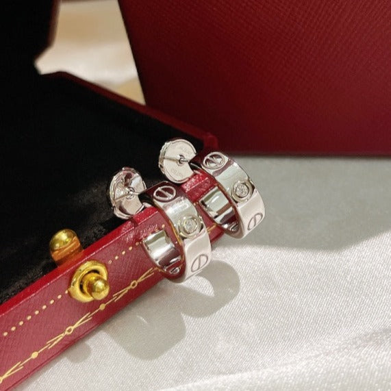 [Eternal Jewelry]LOVE EARRINGS 5.7MM 2 DIAMONDS