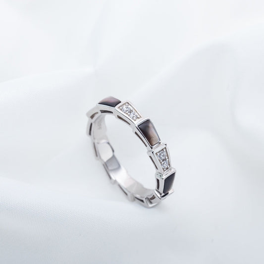 [Eternal Jewelry]SERPENTI RING SILVER  DIAMOND BLACK MOP 3MM