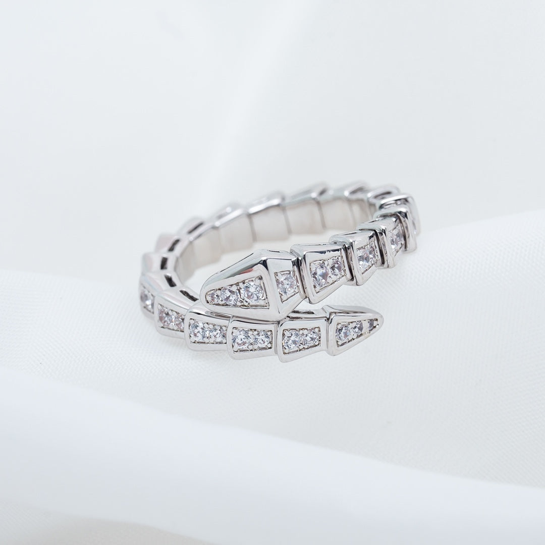 [Eternal Jewelry]SERPENTI RING SILVER DIAMOND PAVED 4MM