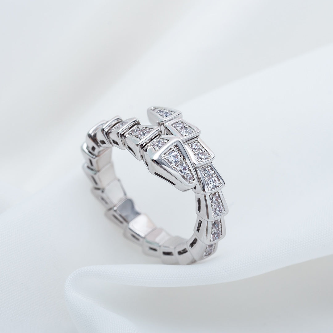 [Eternal Jewelry]SERPENTI RING SILVER DIAMOND PAVED 4MM