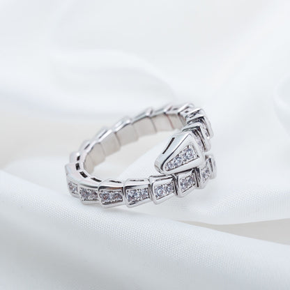 [Eternal Jewelry]SERPENTI RING SILVER DIAMOND PAVED 4MM