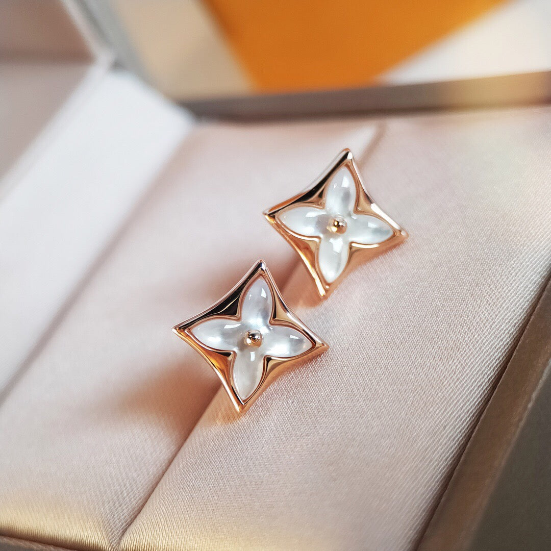 [Eternal Jewelry]STAR MOP PINK GOLD EARRINGS