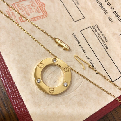 [Eternal Jewelry]LOVE NECKLACE 16MM 3 DIAMONDS