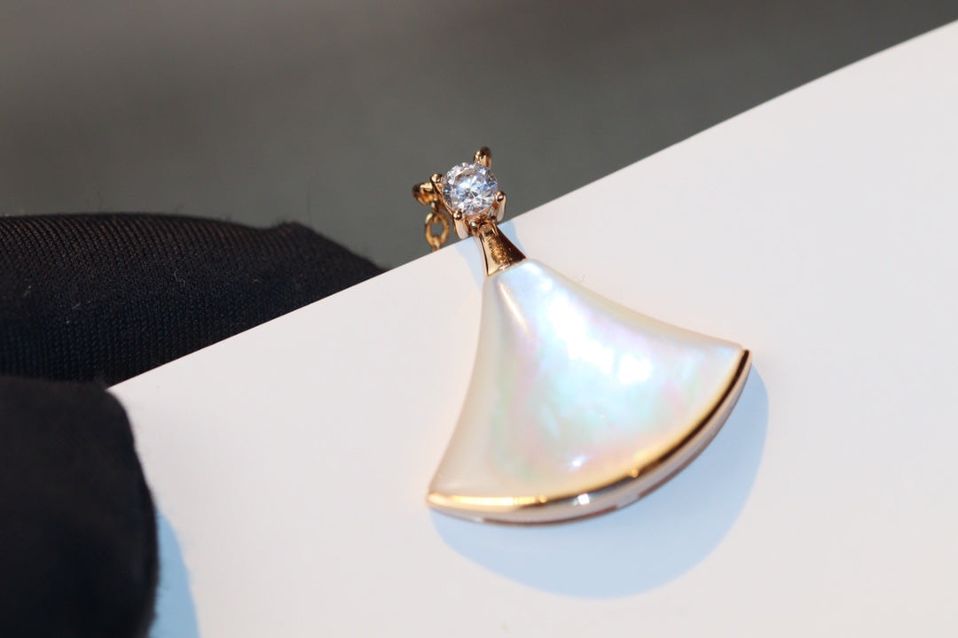 [Eternal Jewelry]DREAM NECKLACE WHITE MOP PINK GOLD 1 DIAMOND