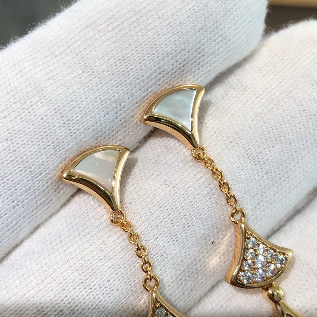 [Eternal Jewelry]DREAM EARRINGS 3 MOTIFS DIAMOND MOP PINK GOLD