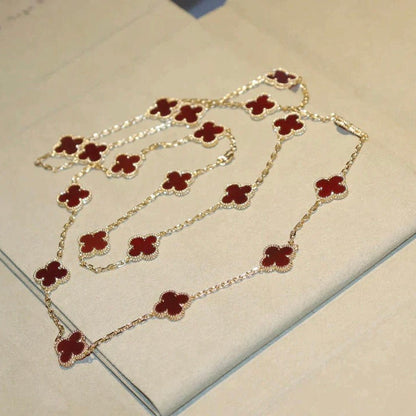 [Eternal Jewelry]CLOVER 20 MOTIFS CARNELIAN NECKLACE
