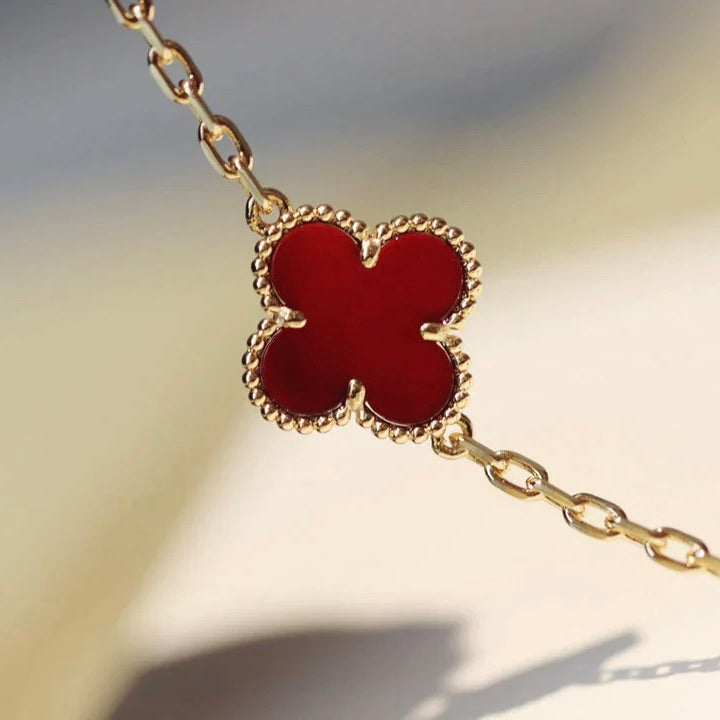 [Eternal Jewelry]CLOVER 20 MOTIFS CARNELIAN NECKLACE