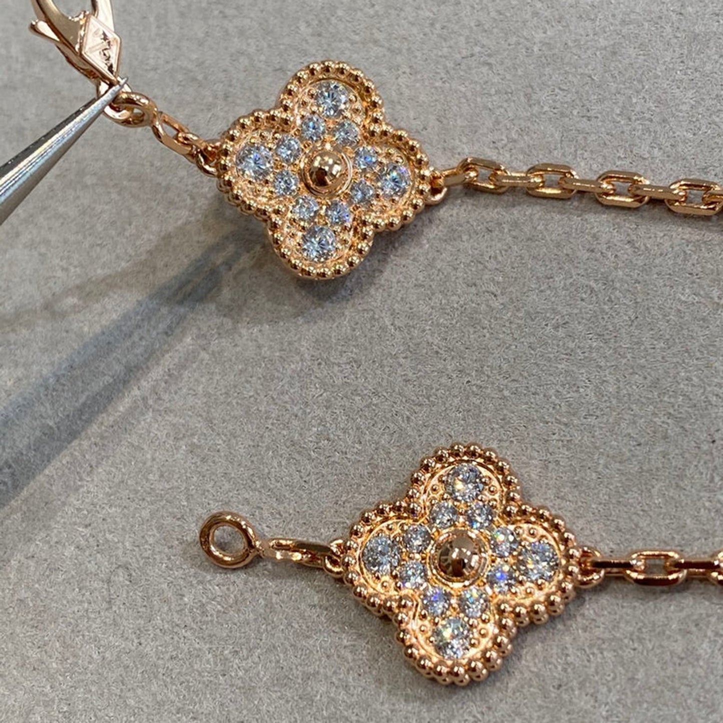 [Eternal Jewelry]CLOVER 5 MOTIFS  FULL DIAMOND BRACELET