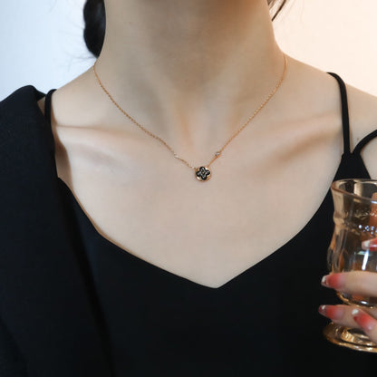 [Eternal Jewelry]SUN PEDANT PINK GOLD 1 DIAMOND NECKLACE