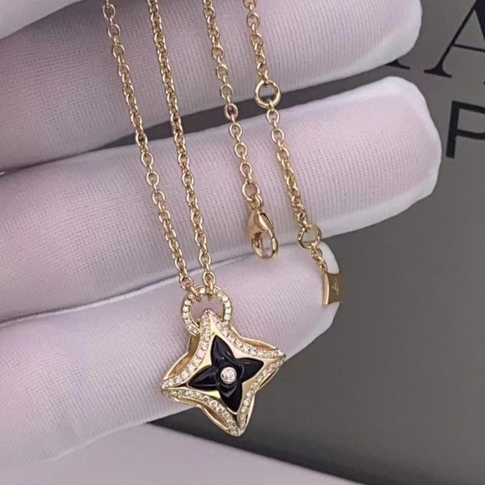 [Eternal Jewelry]STAR PEDANT PINK GOLD DIAMOND NECKLACE
