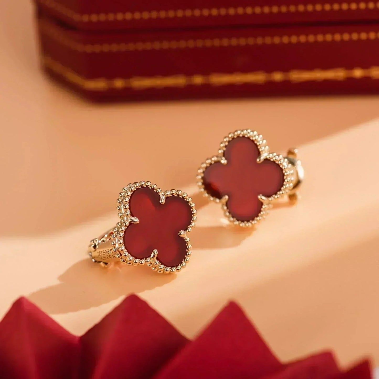 [Eternal Jewelry]CLOVER MEDIUM 1 MOTIFS CARNELIAN  EARRINGS