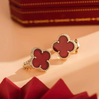 [Eternal Jewelry]CLOVER MEDIUM 1 MOTIFS CARNELIAN  EARRINGS