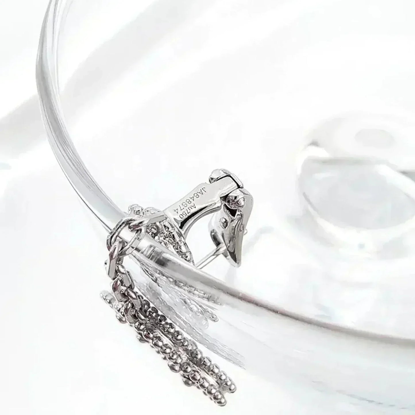 [Eternal Jewelry]CLOVER 2 MOTIFS  DIAMOND ONYX EARRINGS SILVER