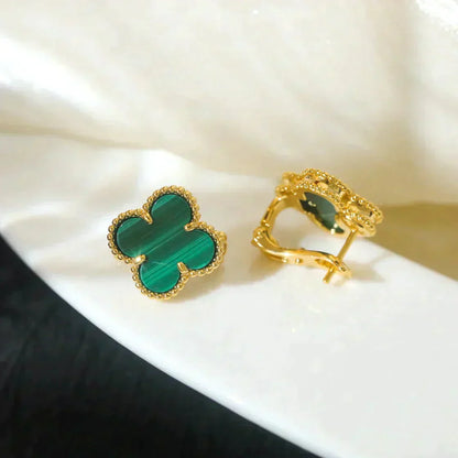 [Eternal Jewelry]CLOVER MEDIUM 1 MOTIFS MALACHITE  EARRINGS