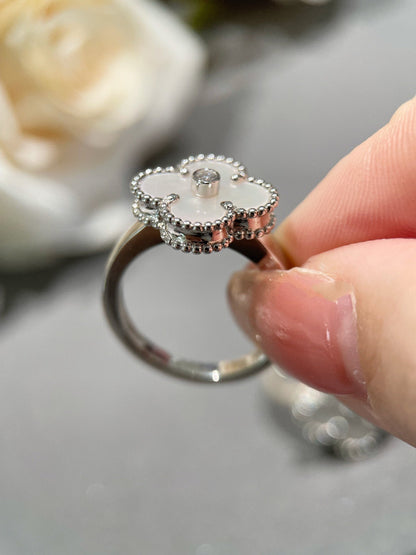 [Eternal Jewelry]CLOVER SILVER MOP DIAMOND RING