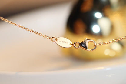 [Eternal Jewelry]JEUX MALACHITE 1 DIAMOND PINK GOLD NECKLACE