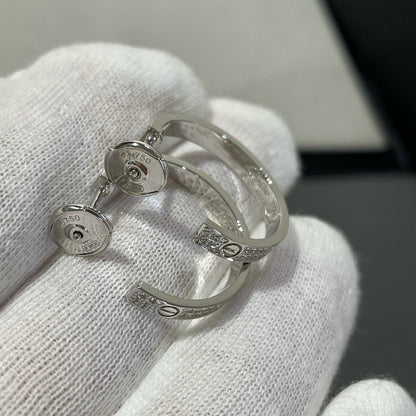 [Eternal Jewelry]LOVE DIAMOND SILVER HOOP EARRINGS