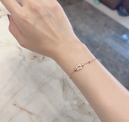 [Eternal Jewelry]FORCE 10 DIAMOND CHAIN LINK PINK GOLD BRACELET