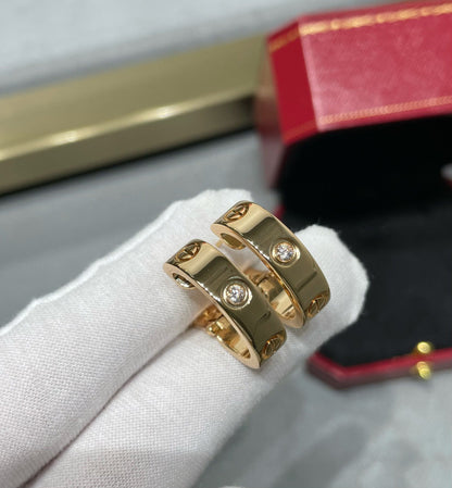 [Eternal Jewelry]LOVE 5.5MM 1 DIAMOND EARRINGS