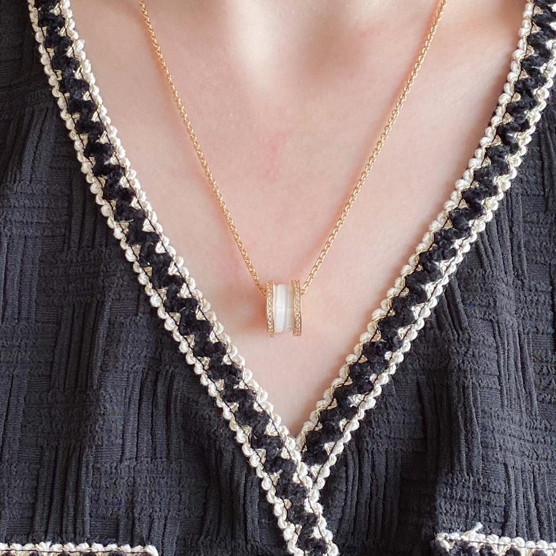 [Eternal Jewelry]ZERO 1 DIAMOND CERAMIC NECKLACE