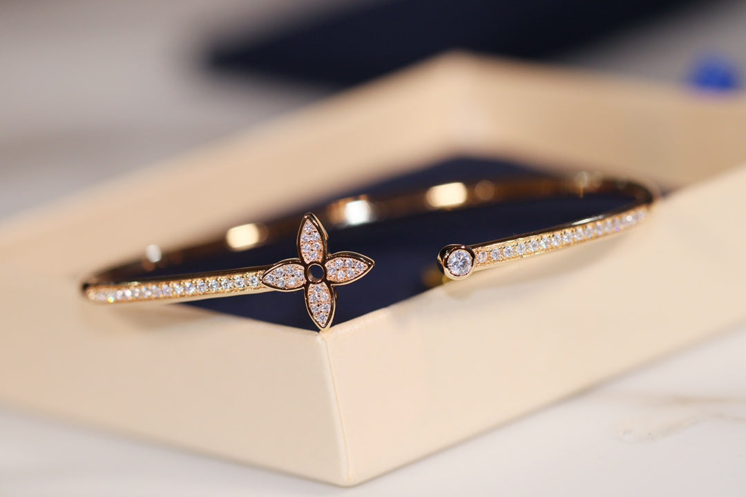 [Eternal Jewelry]IDYLLE GOLD OPEN BRACELET DIAMOND PAVED