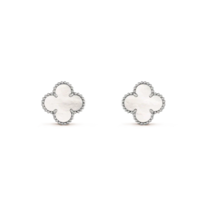 [Eternal Jewelry]CLOVER MEDIUM 1 MOTIFS  WHITE MOP EARRINGS SILVER