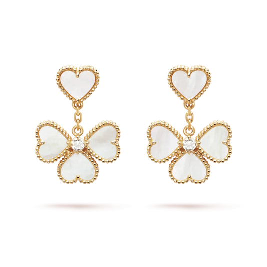 [Eternal Jewelry]CLOVER SWEET WHITE MOP EARRINGS