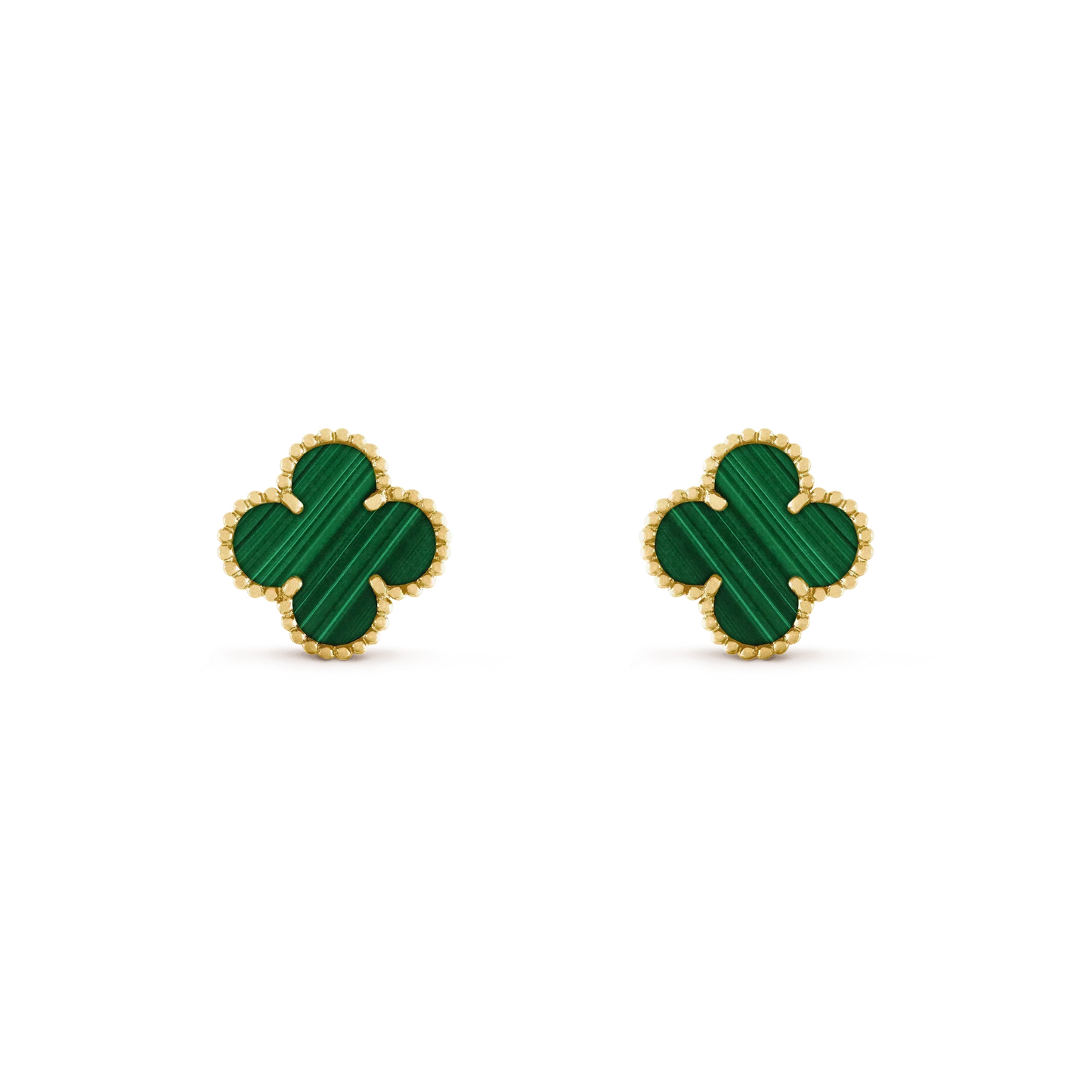 [Eternal Jewelry]CLOVER MEDIUM 1 MOTIFS MALACHITE  EARRINGS