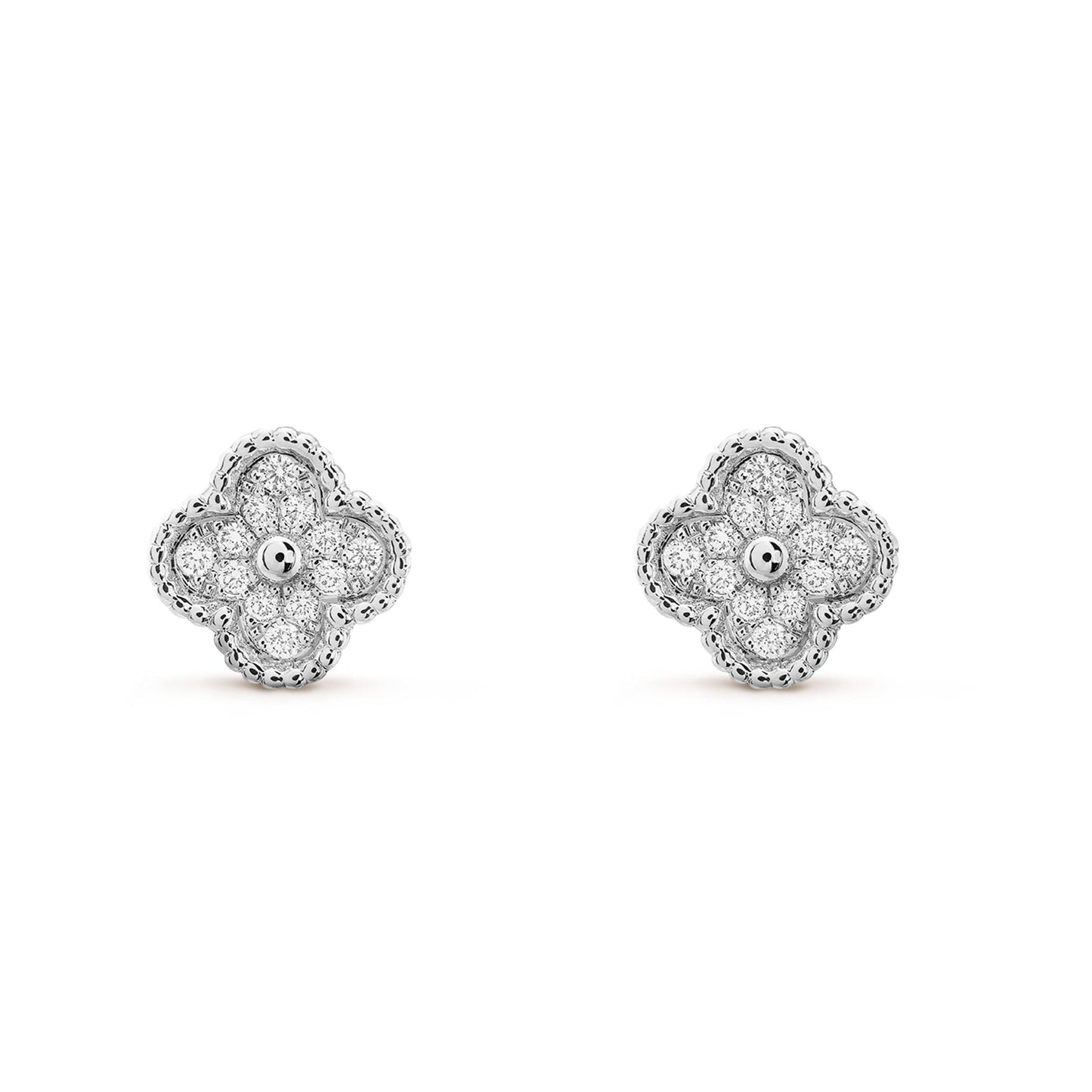 [Eternal Jewelry]CLOVER MINI DIAMOND STUD EARRINGS