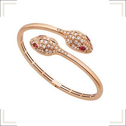 [Eternal Jewelry]SERPENTI BRACELET PINK GOLD DIAMOND DOUBLE SNAKE