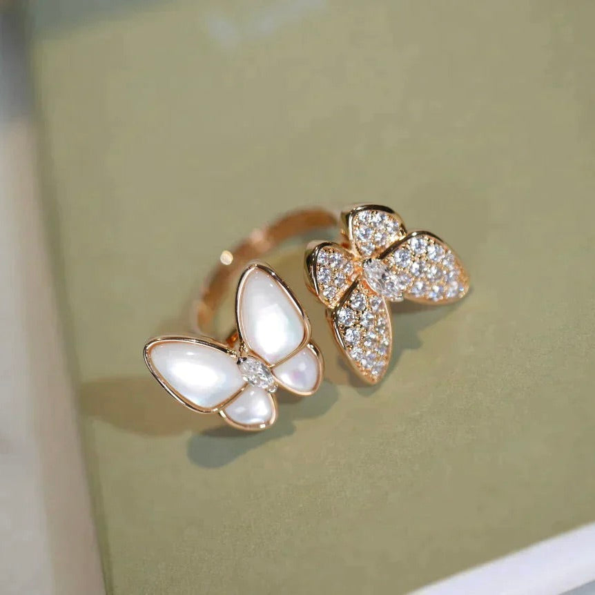 [Eternal Jewelry]TWIN BUTTERFLY DIAMOND MOP RING