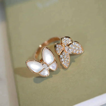 [Eternal Jewelry]TWIN BUTTERFLY DIAMOND MOP RING